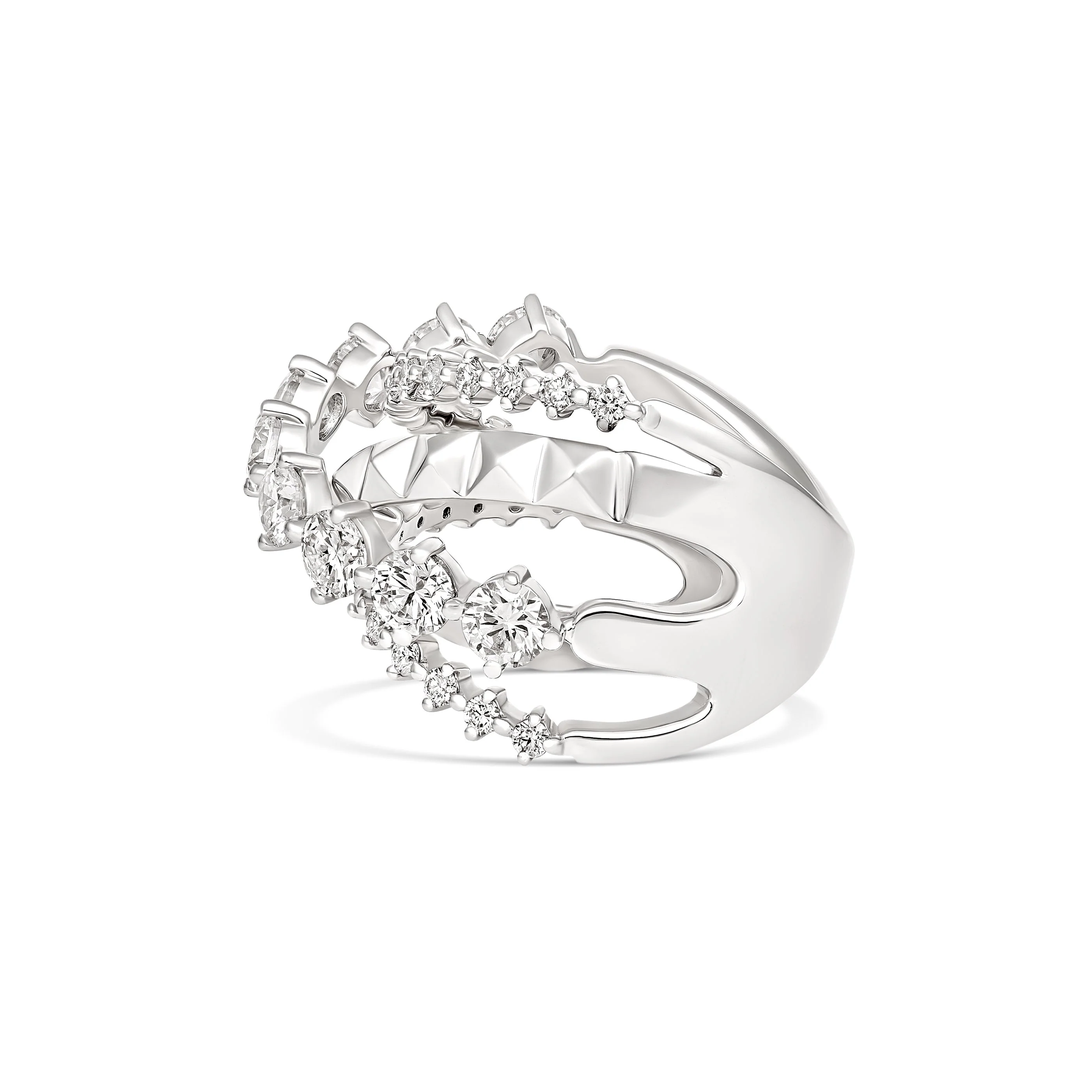 R.08® Tilt Trois Diamond Ring | 18K White Gold - Image 3