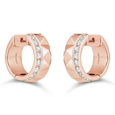 R.08® Une Diamond Huggies | 18K Rose Gold - Image 3