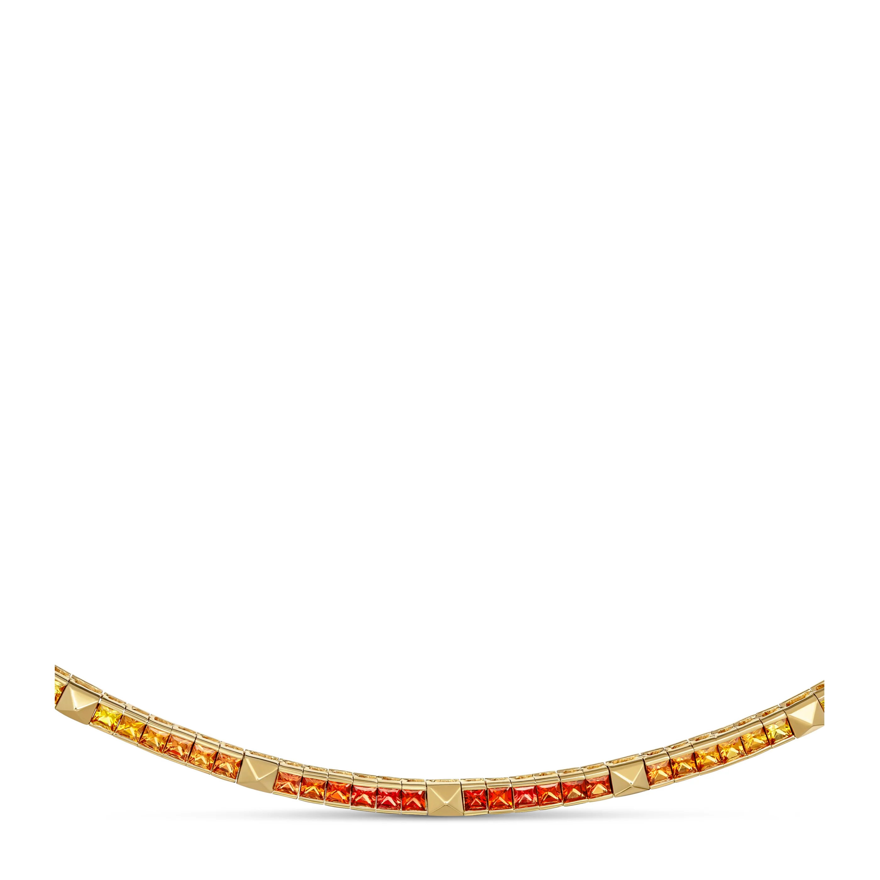 R.08® Une Rainbow Sapphire Necklace | 18K White Gold - Image 4
