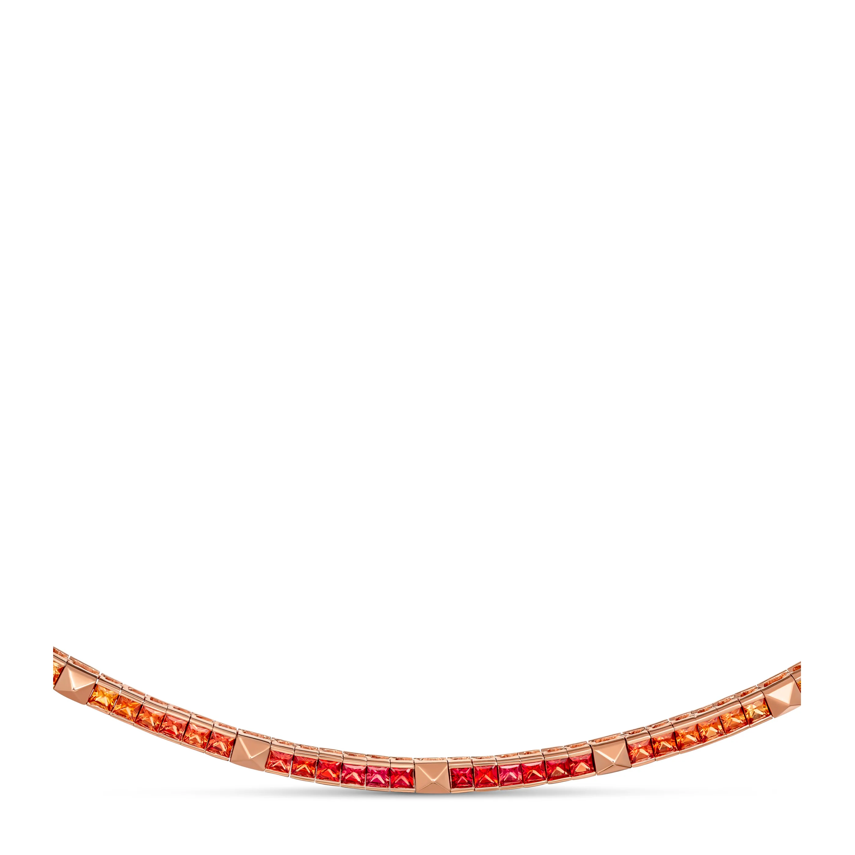 R.08® Une Rainbow Sapphire Necklace | 18K White Gold - Image 7