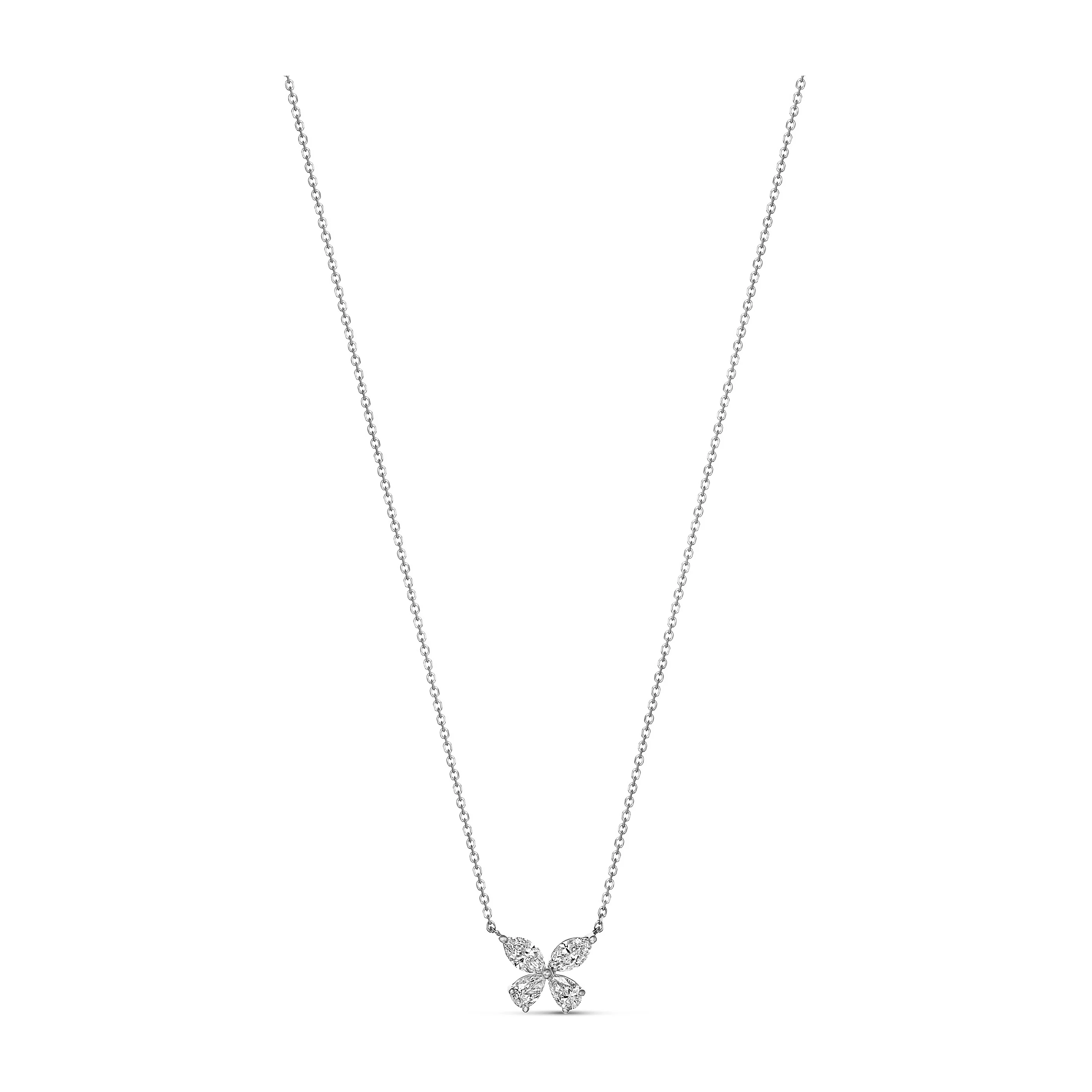 Riviera Cannes Floral Diamond Pendant | 18K White Gold