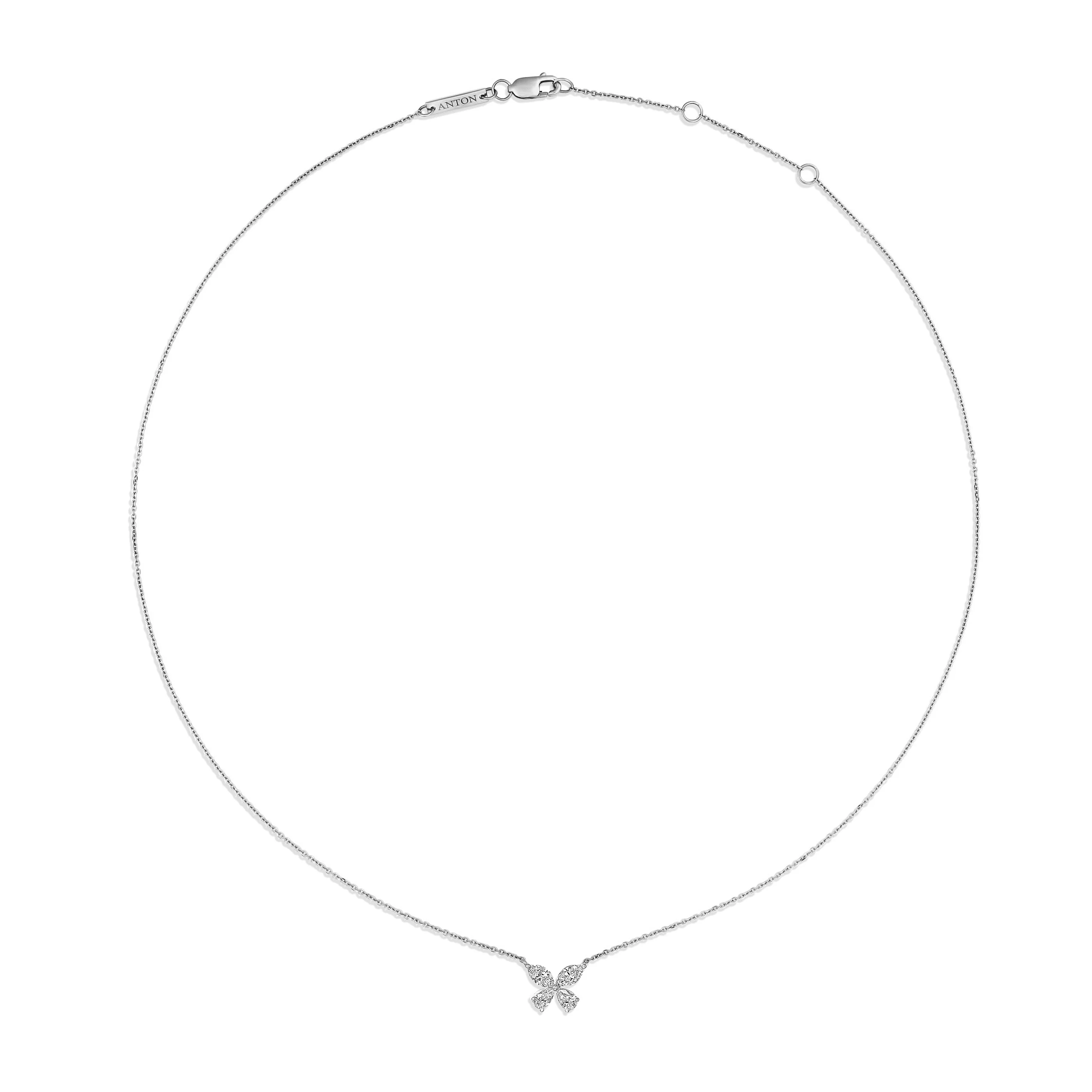 Riviera Cannes Floral Diamond Pendant | 18K White Gold - Image 2
