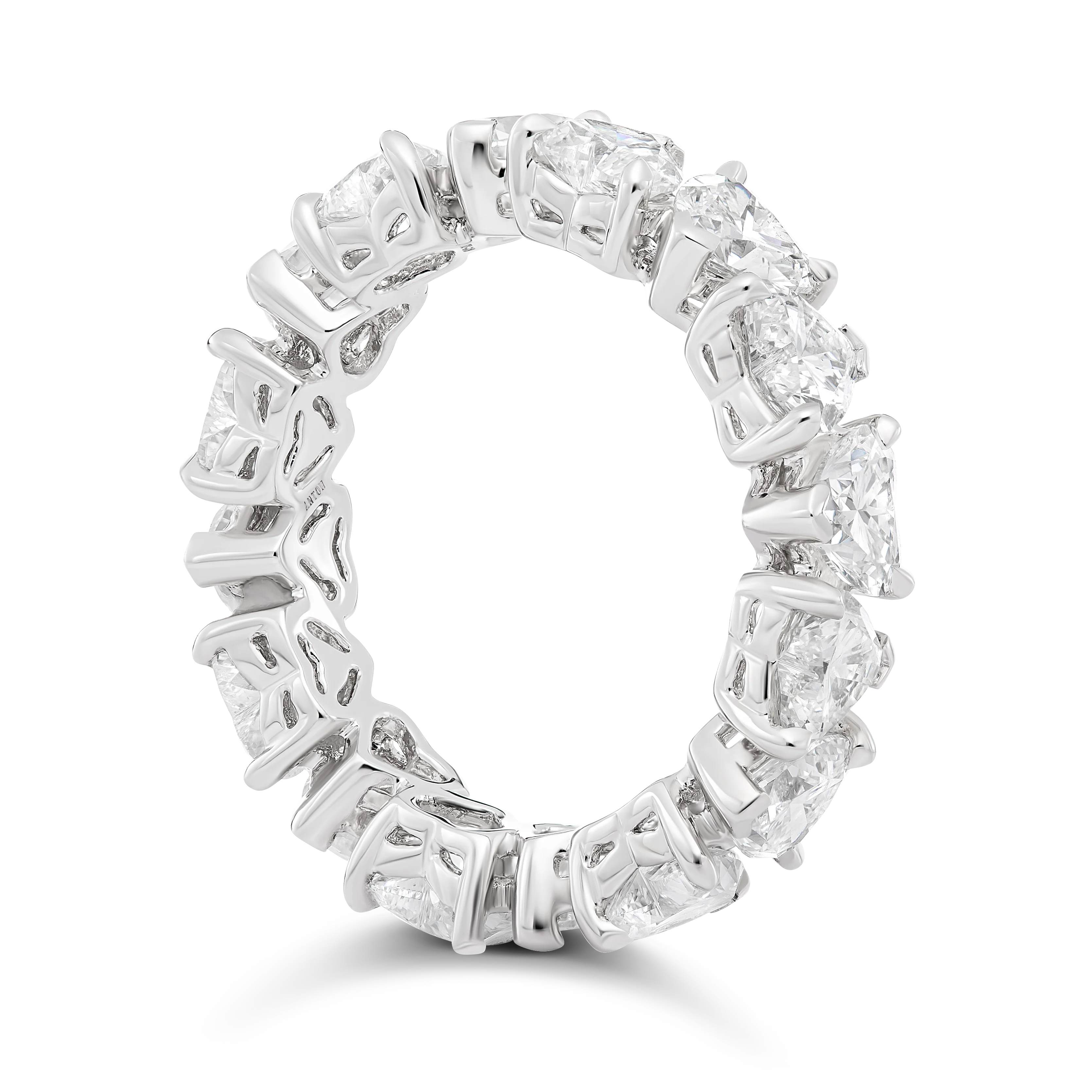 Riviera Heart Shaped Diamond Eternity Band | White Gold - Image 3