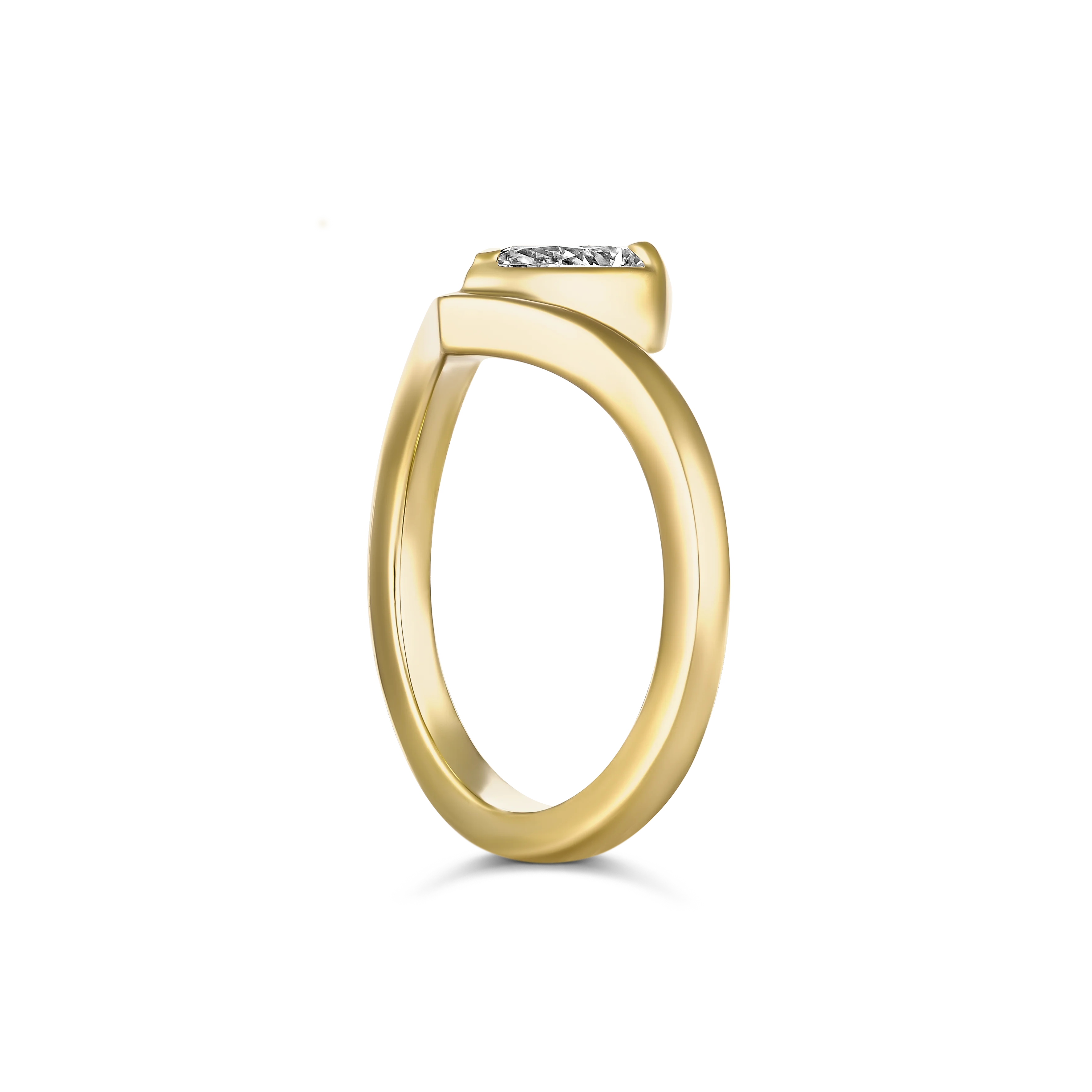 Luminous Floating Pear Natural Diamond Ring | 18k Yellow Gold - Image 2