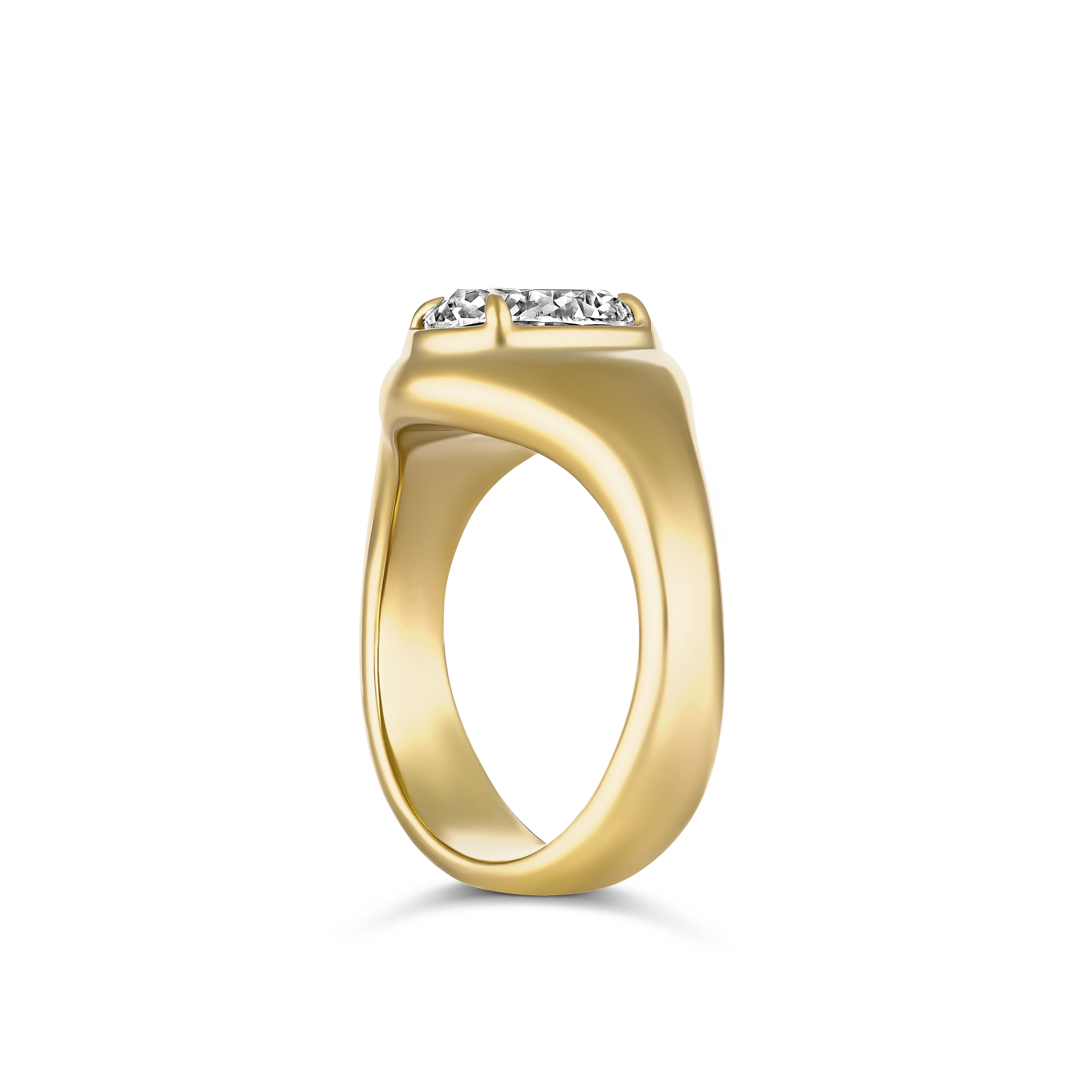 Luminous Oval Natural Diamond Ring | 18k Yellow Gold - Image 3