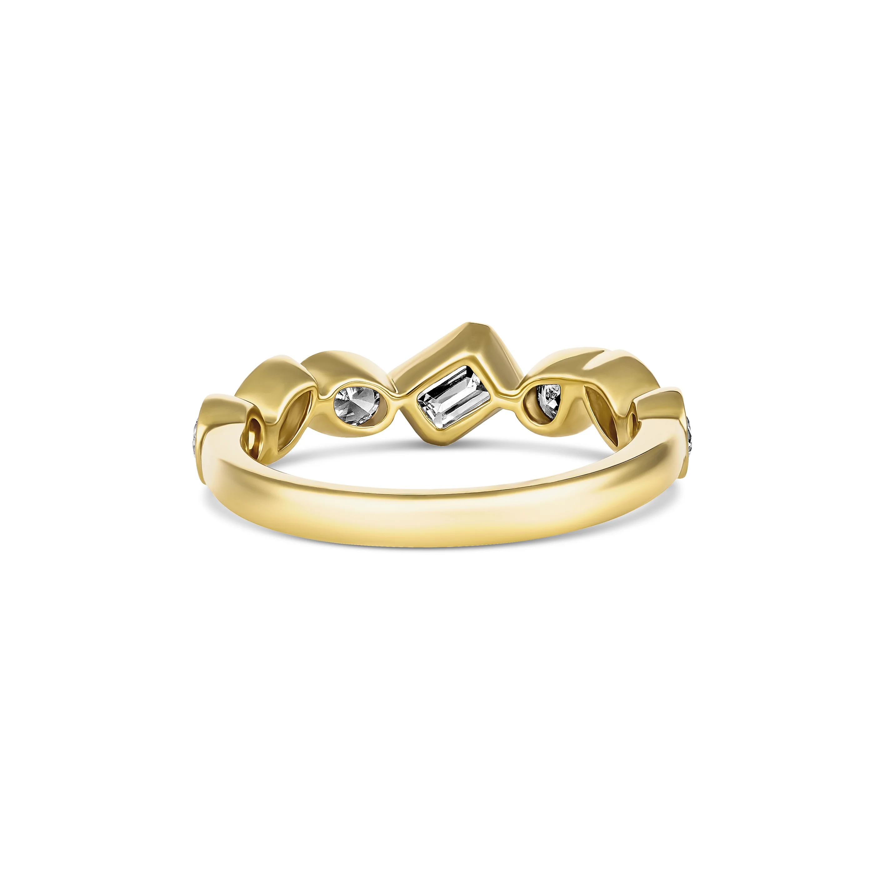Riviera Multi-Shape Bezel Set Diamond Ring | 18K Yellow Gold - Image 3
