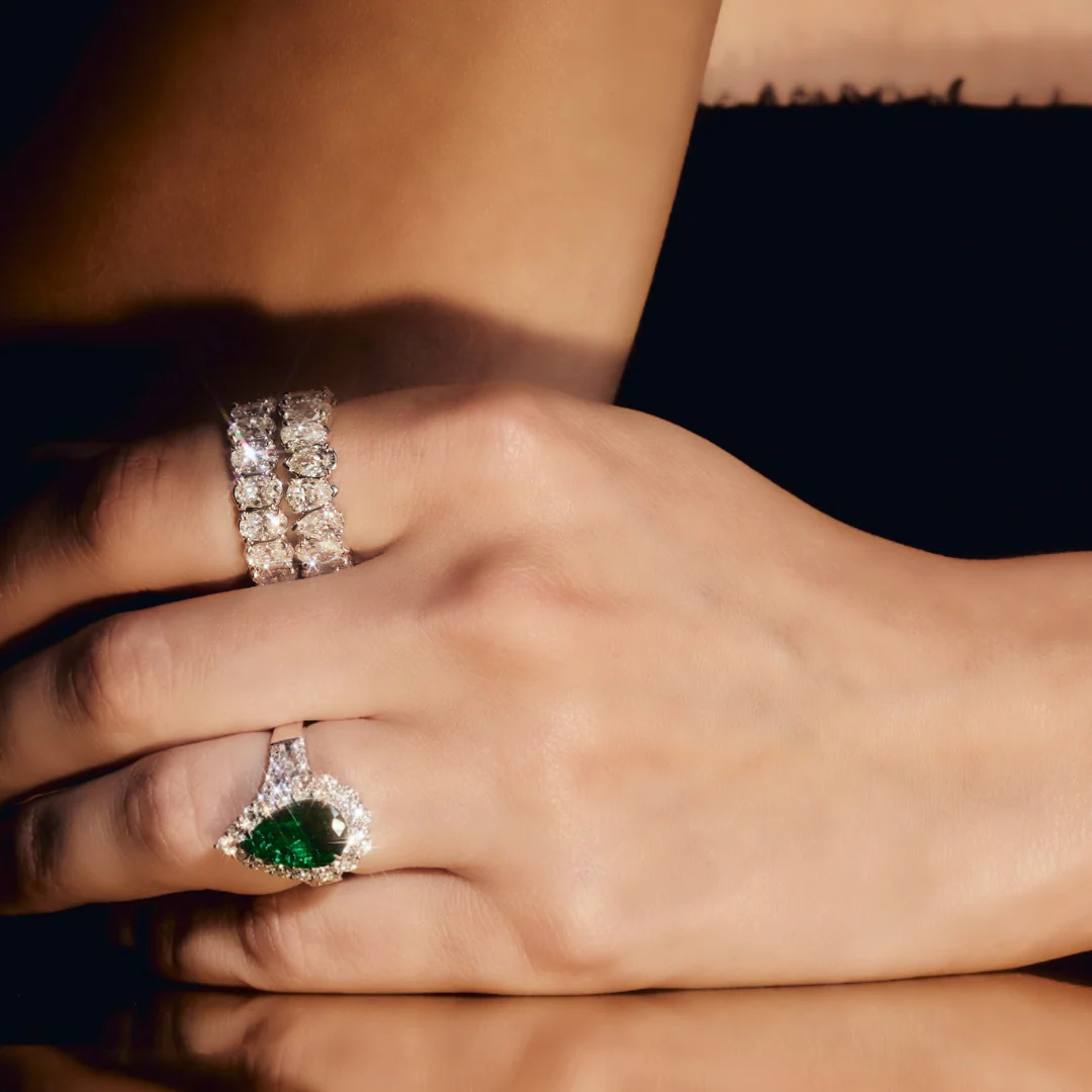 Riviera Oval Cut Diamond Eternity Ring | Platinum - Image 3