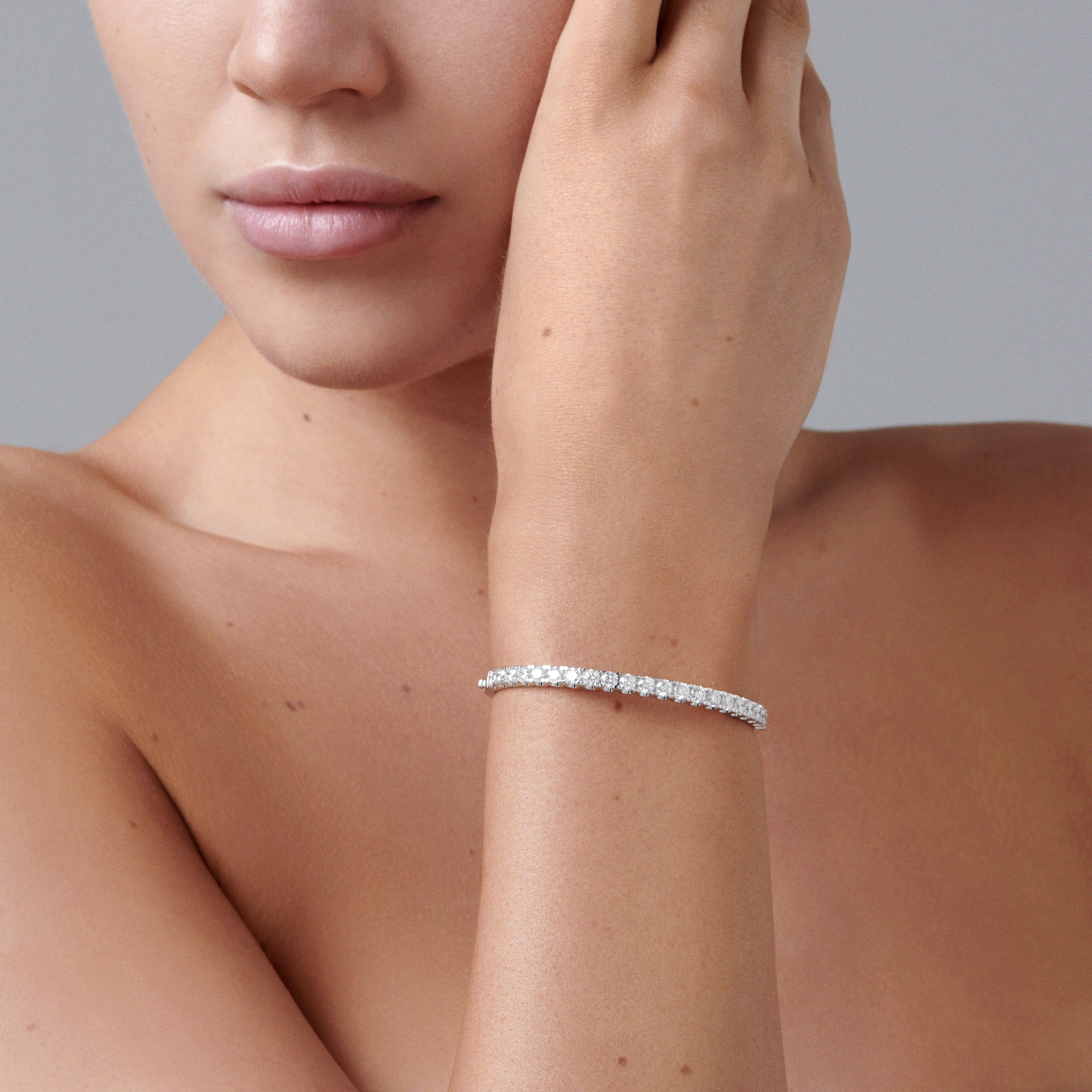 Vivid Tennis Diamond Bracelet | 18K White Gold - Image 5