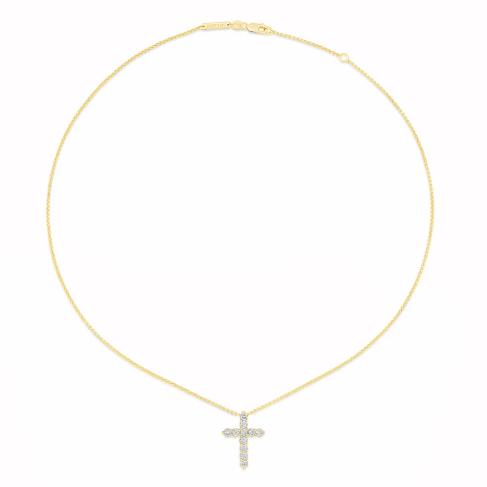 Stella Diamond Cross Necklace | Rose Gold - Image 10