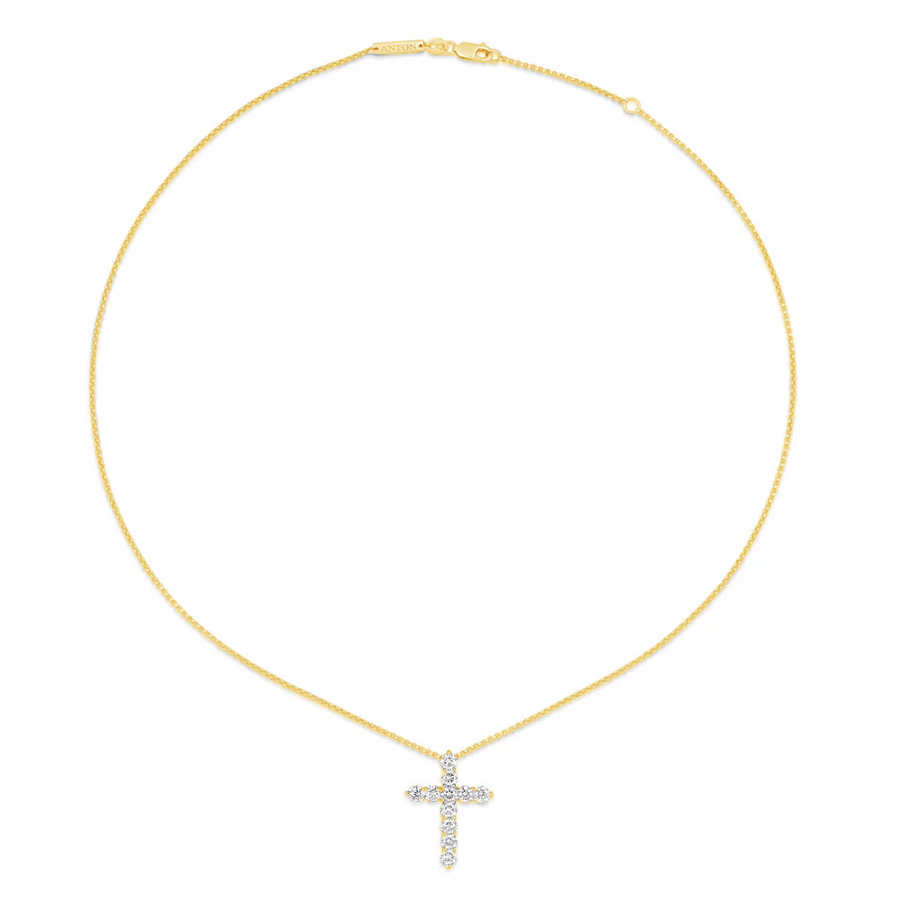 Stella Diamond Cross Necklace | Rose Gold - Image 15