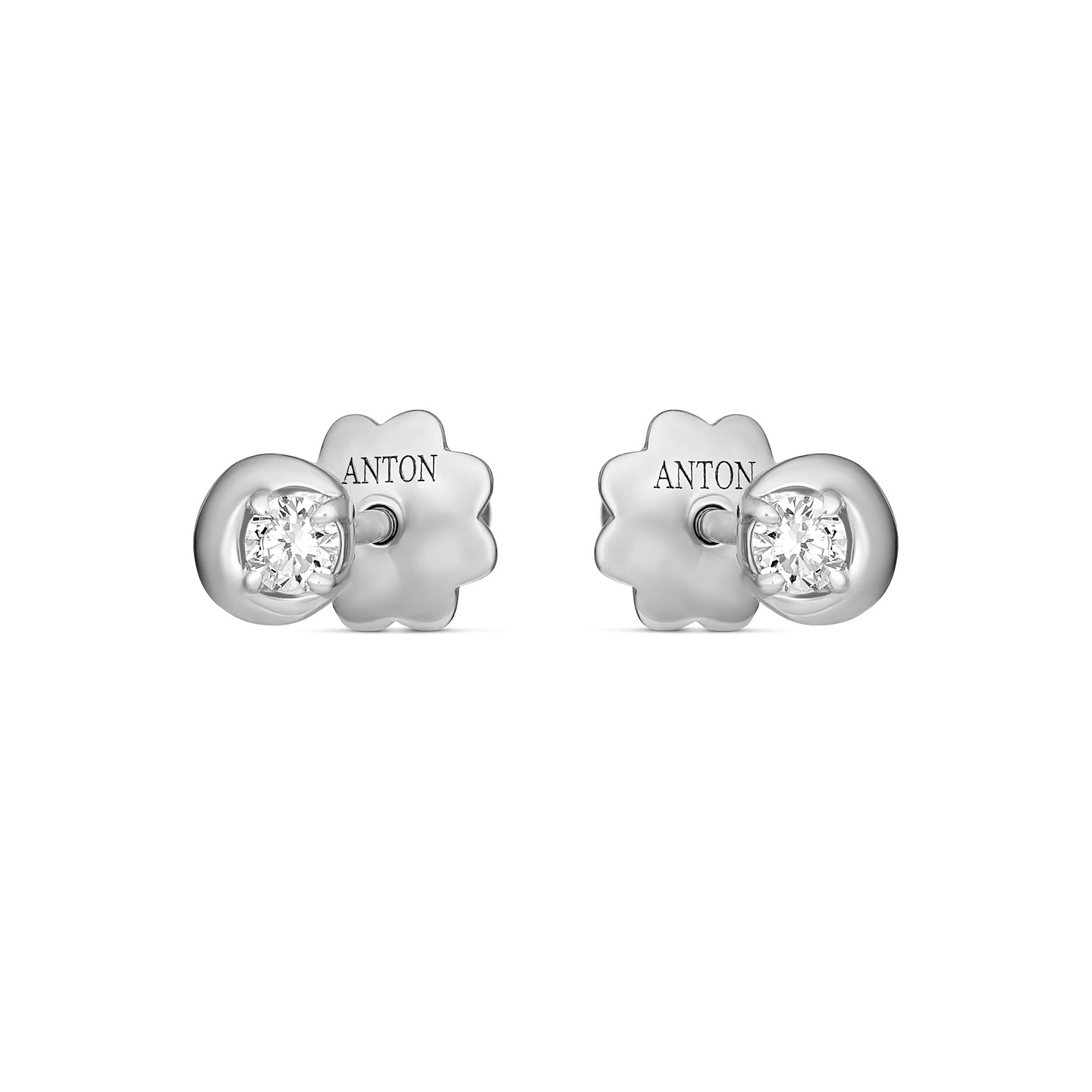 The Little Rocks® Crescent Stud Earrings | 18K White Gold - Image 2
