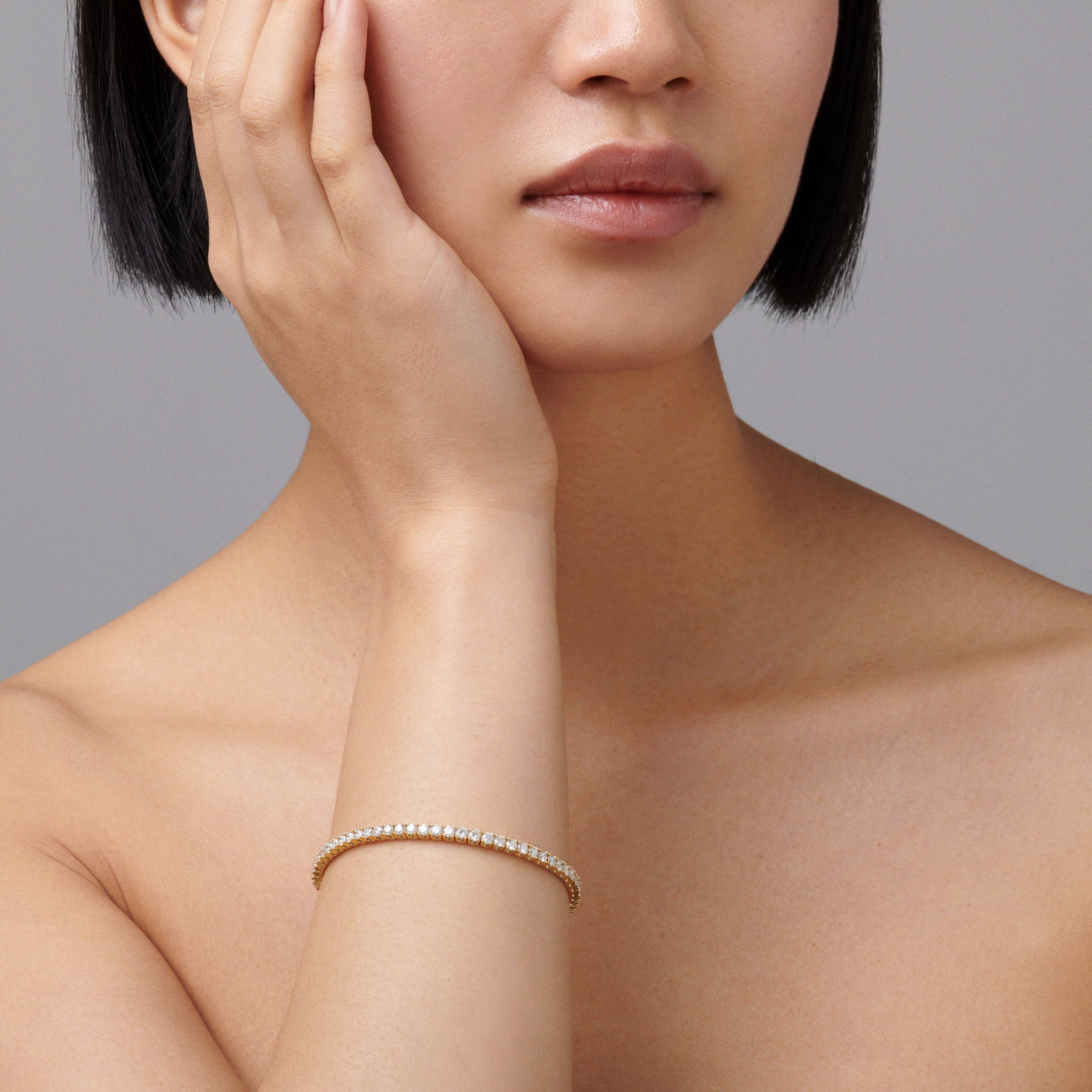 Vivid Tennis Diamond Bracelet | 18K Yellow Gold - Image 4