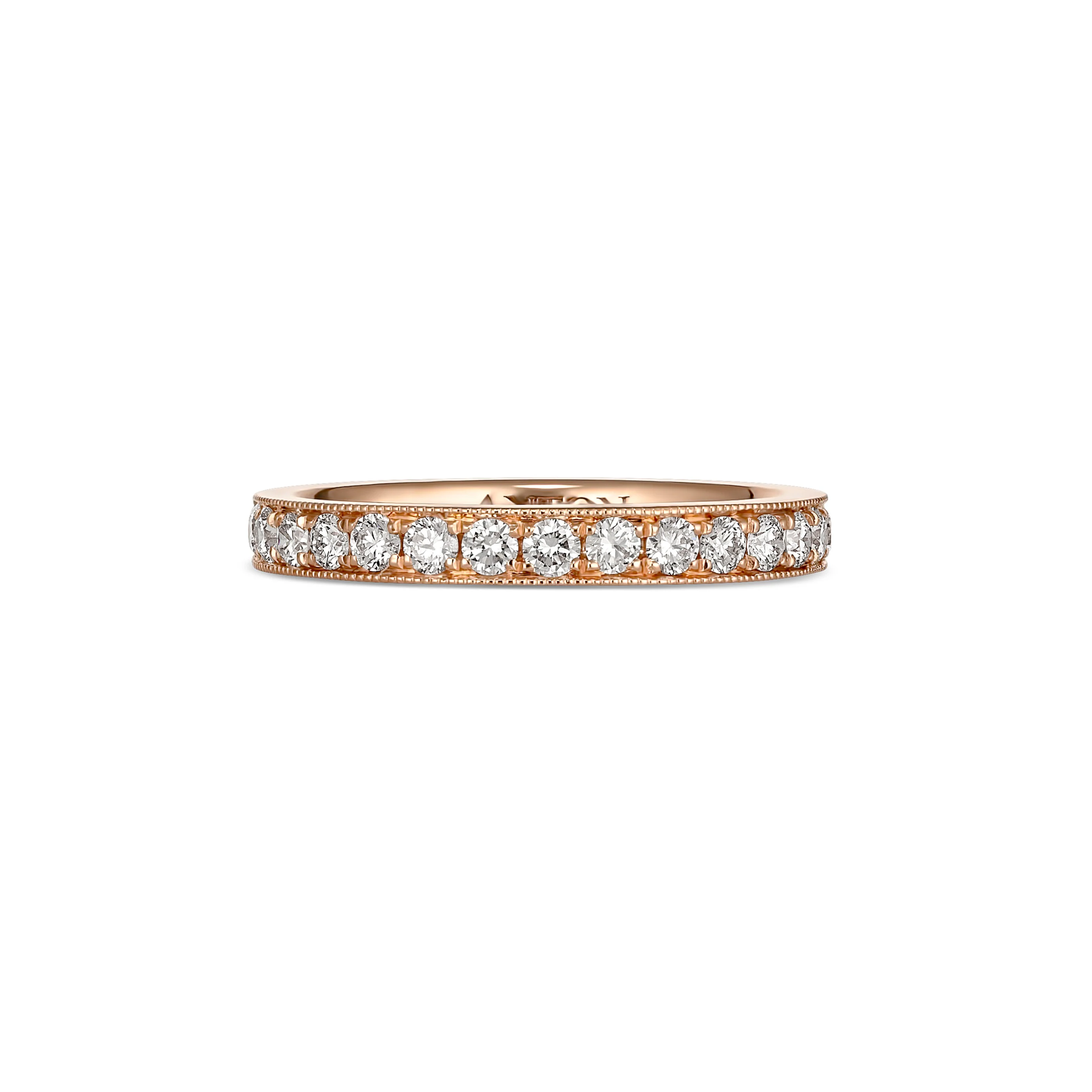 Wedding Round Brilliant Cut Diamond Eternity Band | Rose Gold