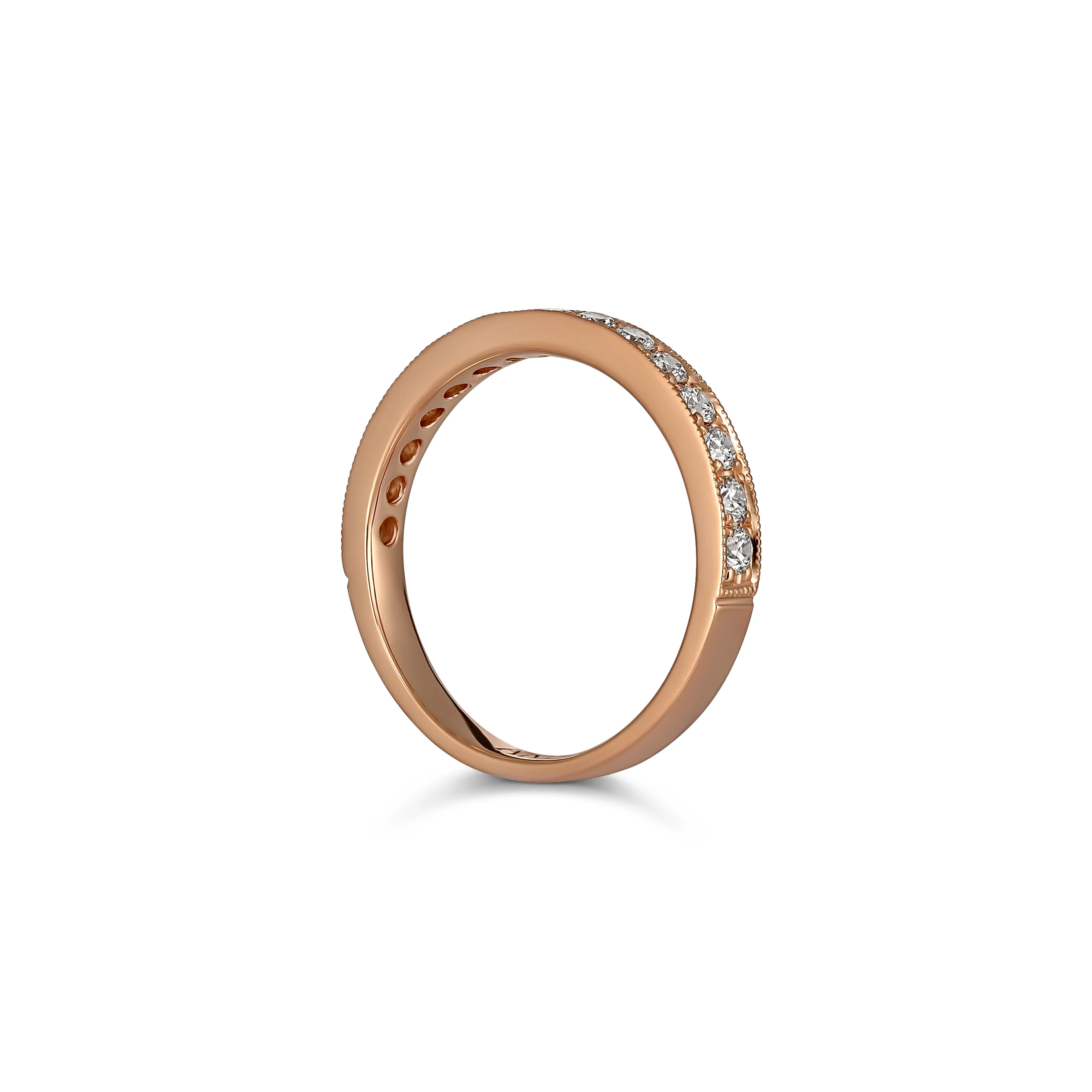 Wedding Round Brilliant Cut Diamond Eternity Band | Rose Gold - Image 2